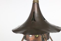 An Arts & Crafts little copper lantern with the original bulbous shade. - Thumbnail 15