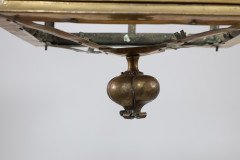 A Large Arts & Crafts Brass Lantern with a Domed Flaring Hat Pierced with Hearts - Thumbnail 10