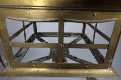 A Large Arts & Crafts Brass Lantern with a Domed Flaring Hat Pierced with Hearts - Thumbnail 5