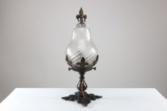 An Arts & Crafts/Gothic Patinated Bronze Ceiling Light with Quadruple Fleur De Lys Decoration to the Base - Thumbnail 2