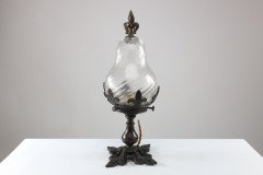 An Arts & Crafts/Gothic Patinated Bronze Ceiling Light with Quadruple Fleur De Lys Decoration to the Base - Thumbnail 3