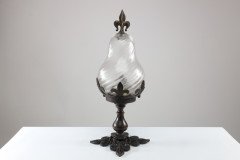 An Arts & Crafts/Gothic Patinated Bronze Ceiling Light with Quadruple Fleur De Lys Decoration to the Base - Thumbnail 4