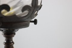 An Arts & Crafts/Gothic Patinated Bronze Ceiling Light with Quadruple Fleur De Lys Decoration to the Base - Thumbnail 11