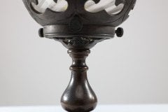 An Arts & Crafts/Gothic Patinated Bronze Ceiling Light with Quadruple Fleur De Lys Decoration to the Base - Thumbnail 12