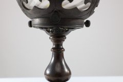 An Arts & Crafts/Gothic Patinated Bronze Ceiling Light with Quadruple Fleur De Lys Decoration to the Base - Thumbnail 12