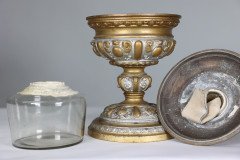An Original French Rococo Style Cast Alloy & Over Painted Oil Lamp - Thumbnail 6