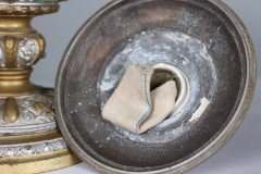 An Original French Rococo Style Cast Alloy & Over Painted Oil Lamp - Thumbnail 8