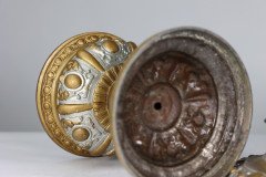 An Original French Rococo Style Cast Alloy & Over Painted Oil Lamp - Thumbnail 16