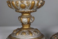 An Original French Rococo Style Cast Alloy & Over Painted Oil Lamp - Thumbnail 11