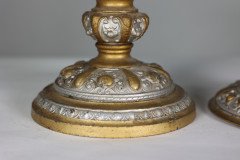 An Original French Rococo Style Cast Alloy & Over Painted Oil Lamp - Thumbnail 12
