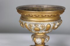 An Original French Rococo Style Cast Alloy & Over Painted Oil Lamp - Thumbnail 10