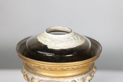 An Original French Rococo Style Cast Alloy & Over Painted Oil Lamp - Thumbnail 14