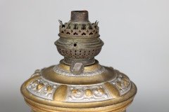 An Original French Rococo Style Cast Alloy & Over Painted Oil Lamp - Thumbnail 13