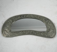 Margaret Gilmour (attributed). A silver plated Glasgow style mirror of kidney shaped form - Thumbnail 1