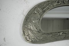 Margaret Gilmour Attributed, a silver plated Glasgow style mirror of kidney shaped form - Thumbnail 4