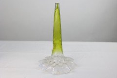 Art Nouveau French Hand Made Iron Epergne with a Green & Vaseline Glass Flower - Thumbnail 10