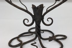 An Art Nouveau French Hand Made Iron Epergne with a Green & Vaseline Glass Flower - Thumbnail 17