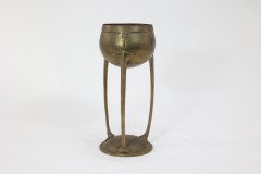 WMF, art Nouveau Hand Beaten Brass Chalice on Three Organic Supports - Thumbnail 4