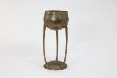 WMF, art Nouveau Hand Beaten Brass Chalice on Three Organic Supports - Thumbnail 5