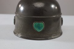 William Hutton, probably for Liberty & Co., Arts & Crafts Pewter Muffin Cover Inset with Ruskin Jewels - Thumbnail 7