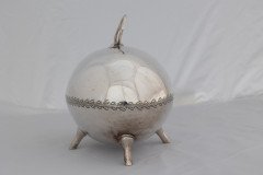 Walker Hall Sheffield In the style of Dr. C Dresser. An Aesthetic Movement Silver Plated Ostrich Egg Shape Spoon Warmer - Thumbnail 4