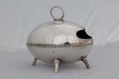 Walker Hall Sheffield in the Style of Dr. C Dresser. An Aesthetic Movement Silver Plated Ostrich Egg Shape Spoon Warmer - Thumbnail 7