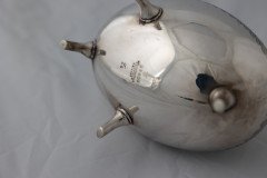 Walker Hall Sheffield in the Style of Dr. C Dresser. An Aesthetic Movement Silver Plated Ostrich Egg Shape Spoon Warmer - Thumbnail 8