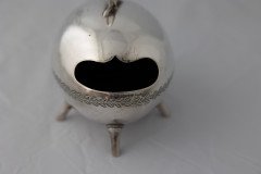 Walker Hall Sheffield in the Style of Dr. C Dresser. An Aesthetic Movement Silver Plated Ostrich Egg Shape Spoon Warmer - Thumbnail 9