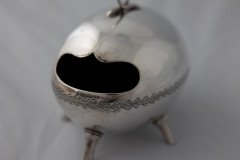 Walker Hall Sheffield in the Style of Dr. C Dresser. An Aesthetic Movement Silver Plated Ostrich Egg Shape Spoon Warmer - Thumbnail 10