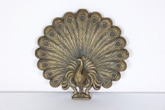 Aesthetic Movement c.1885 Cast Brass Peacock Trivet - Thumbnail 2