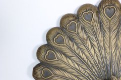 An Aesthetic Movement Heavy Cast Brass Peacock Trivet with Fine Detailing - Thumbnail 6