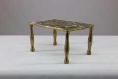 An Arts & Crafts Brass Trivet with Pierced Floral Decoration to the Top - Thumbnail 6