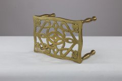 An Arts & Crafts Brass Trivet with Pierced Floral Decoration to the Top - Thumbnail 7