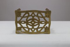 An Arts & Crafts Brass Trivet with Pierced Floral Decoration to the Top - Thumbnail 8