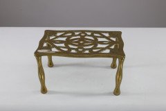 Arts & Crafts, brass Trivet with Pierced Floral Decoration (c.1900) - Thumbnail 9