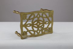 An Arts & Crafts Brass Trivet with Pierced Floral Decoration to the Top - Thumbnail 10