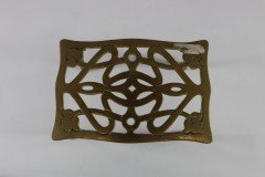An Arts & Crafts Brass Trivet with Pierced Floral Decoration to the Top - Thumbnail 11