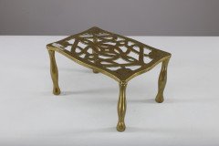 An Arts & Crafts Brass Trivet with Pierced Floral Decoration to the Top - Thumbnail 12