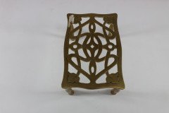 An Arts & Crafts Brass Trivet with Pierced Floral Decoration to the Top - Thumbnail 13