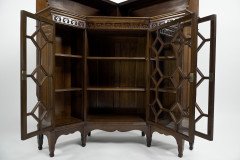 George Jack for Morris & Co., Two Fine Quality Aesthetic Movement Walnut Glazed Corner Cabinets - Thumbnail 3