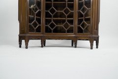George Jack for Morris & Co., Two Fine Quality Aesthetic Movement Walnut Glazed Corner Cabinets - Thumbnail 14