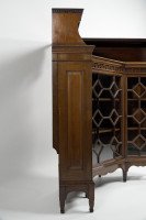 George Jack for Morris & Co., Two Fine Quality Aesthetic Movement Walnut Glazed Corner Cabinets - Thumbnail 5