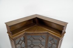 George Jack for Morris & Co., Two Fine Quality Aesthetic Movement Walnut Glazed Corner Cabinets - Thumbnail 7