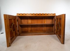 An Aesthetic Movement Ash & Fiddle Back Wall Cabinet - Thumbnail 2