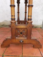 Charles Bevan for Marsh and Jones of Leeds. A Gothic Revival walnut side table with a burr walnut top - Thumbnail 11