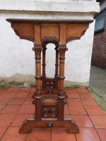 Charles Bevan for Marsh and Jones of Leeds. A Gothic Revival walnut side table with a burr walnut top - Thumbnail 6