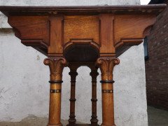 Charles Bevan for Marsh and Jones of Leeds. A Gothic Revival walnut side table with a burr walnut top - Thumbnail 9