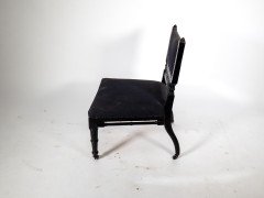 An Aesthetic Movement Low Side Chair with Fretwork to the Lower Back Rest - Thumbnail 2