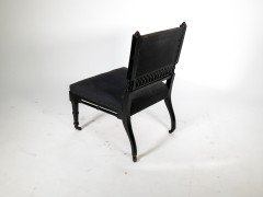 An Aesthetic Movement Low Side Chair with Fretwork to the Lower Back Rest - Thumbnail 3