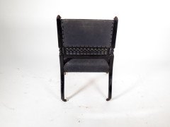 An Aesthetic Movement Low Side Chair with Fretwork to the Lower Back Rest - Thumbnail 4